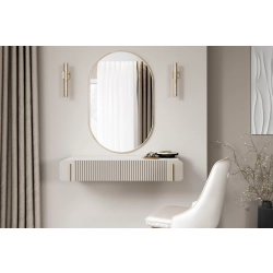 Toaletka Malmi 100 cm wisząca z szufladami - kaszmir / crema bianca / złoty
